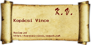 Kopácsi Vince névjegykártya