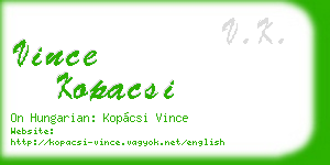 vince kopacsi business card