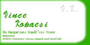 vince kopacsi business card